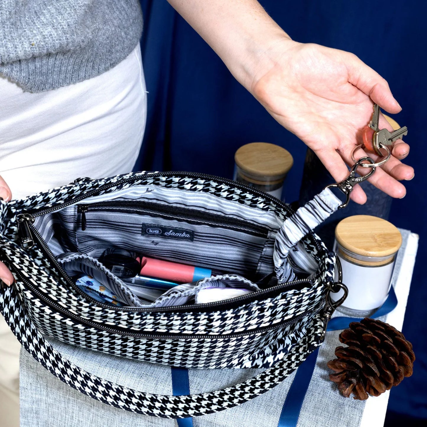Samba 2 Houndstooth Convertible Crossbody