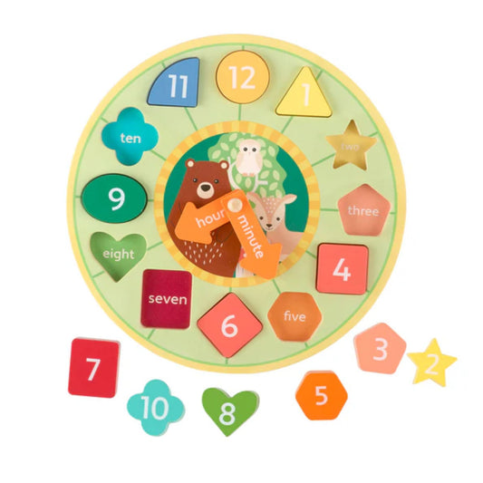 Woodland Animal Shape Sorting Clock