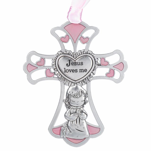 11" Pink Bear Crib Cross