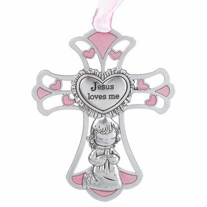 11" Pink Bear Crib Cross